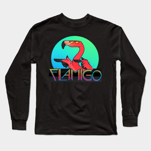 FLAMIGO Long Sleeve T-Shirt by SmalltimeCryptid